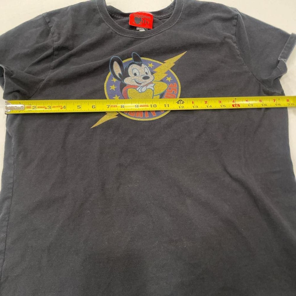 Black Mighty Mouse Graphic tee Size large women's Hanes Tshirt Retro Kidcore - Picture 6 of 7